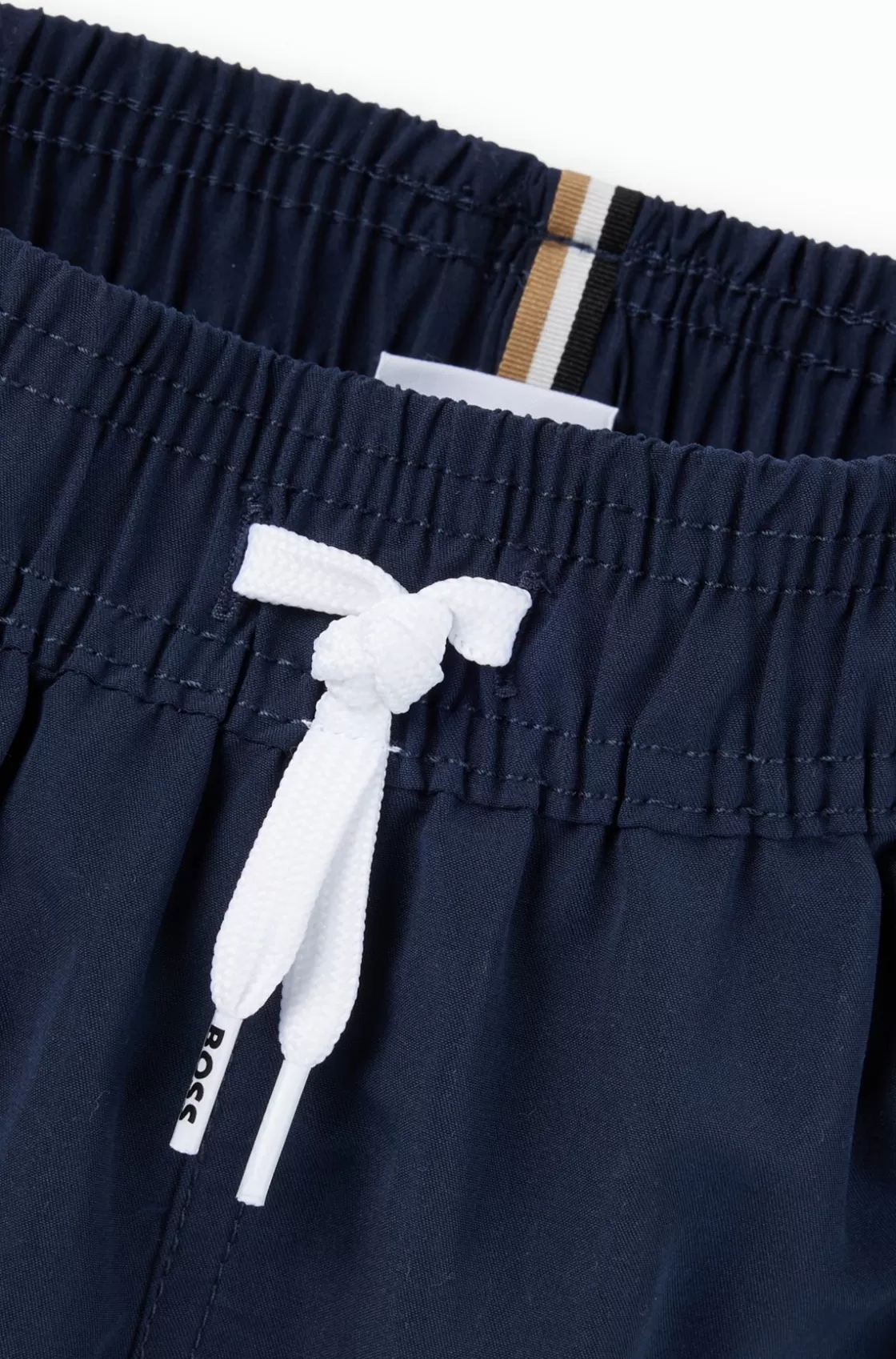 HUGO BOSS Kids' Swim Shorts In Peached Fabric With Contrast Logo Dark Blue Best Sale
