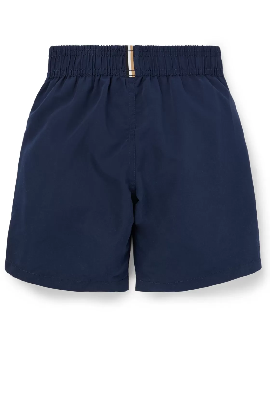 HUGO BOSS Kids' Swim Shorts In Peached Fabric With Contrast Logo Dark Blue Best Sale