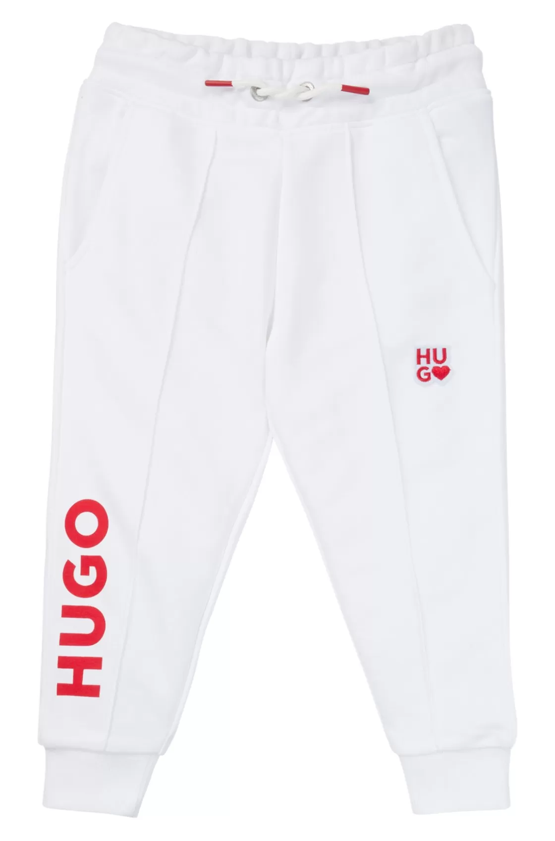 HUGO BOSS Kids' Tracksuit Bottoms In French Terry With Logo Details White Shop