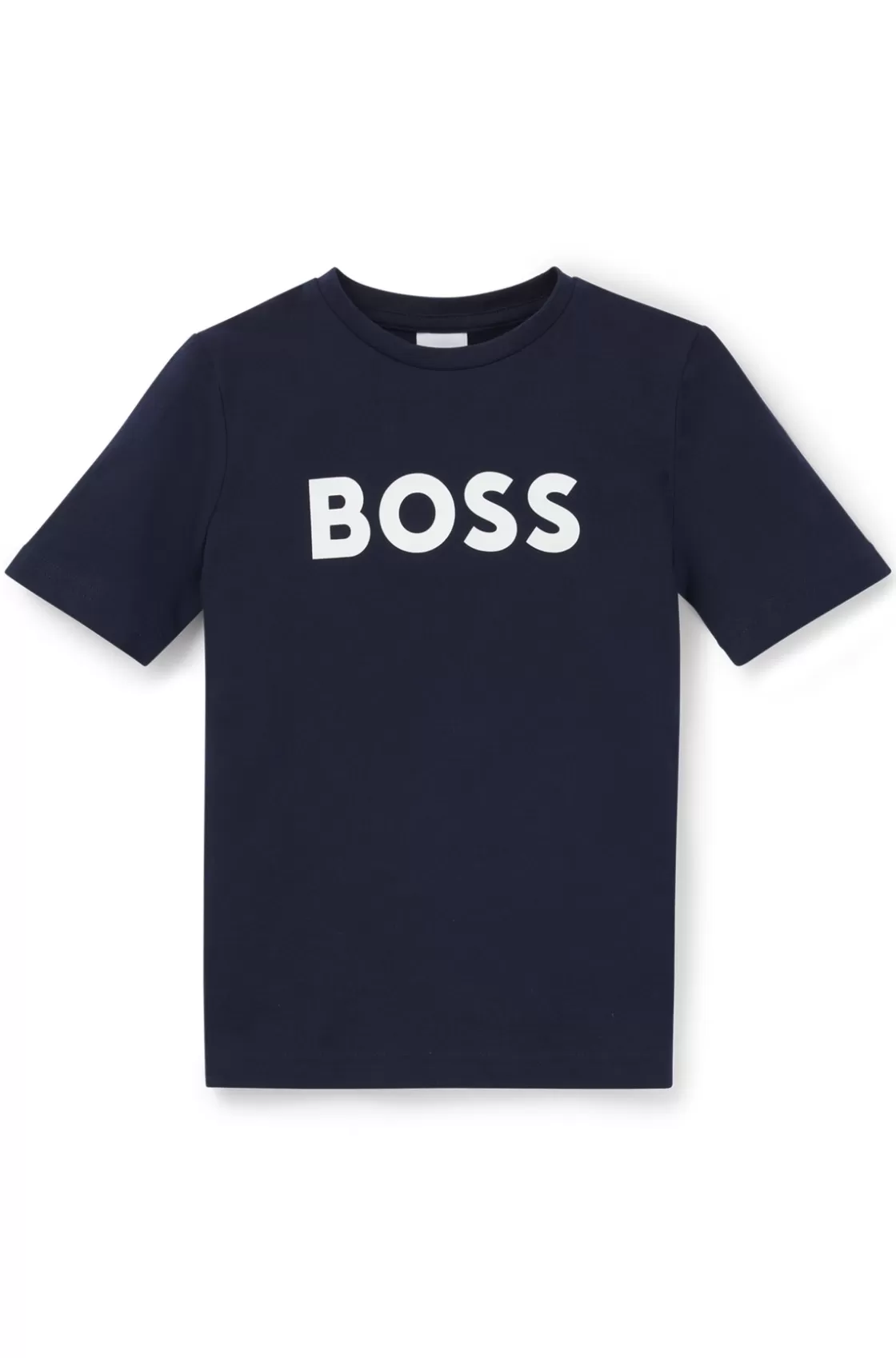 HUGO BOSS Kids' T-shirt In Cotton Jersey With Contrast Logo Dark Blue Best Sale