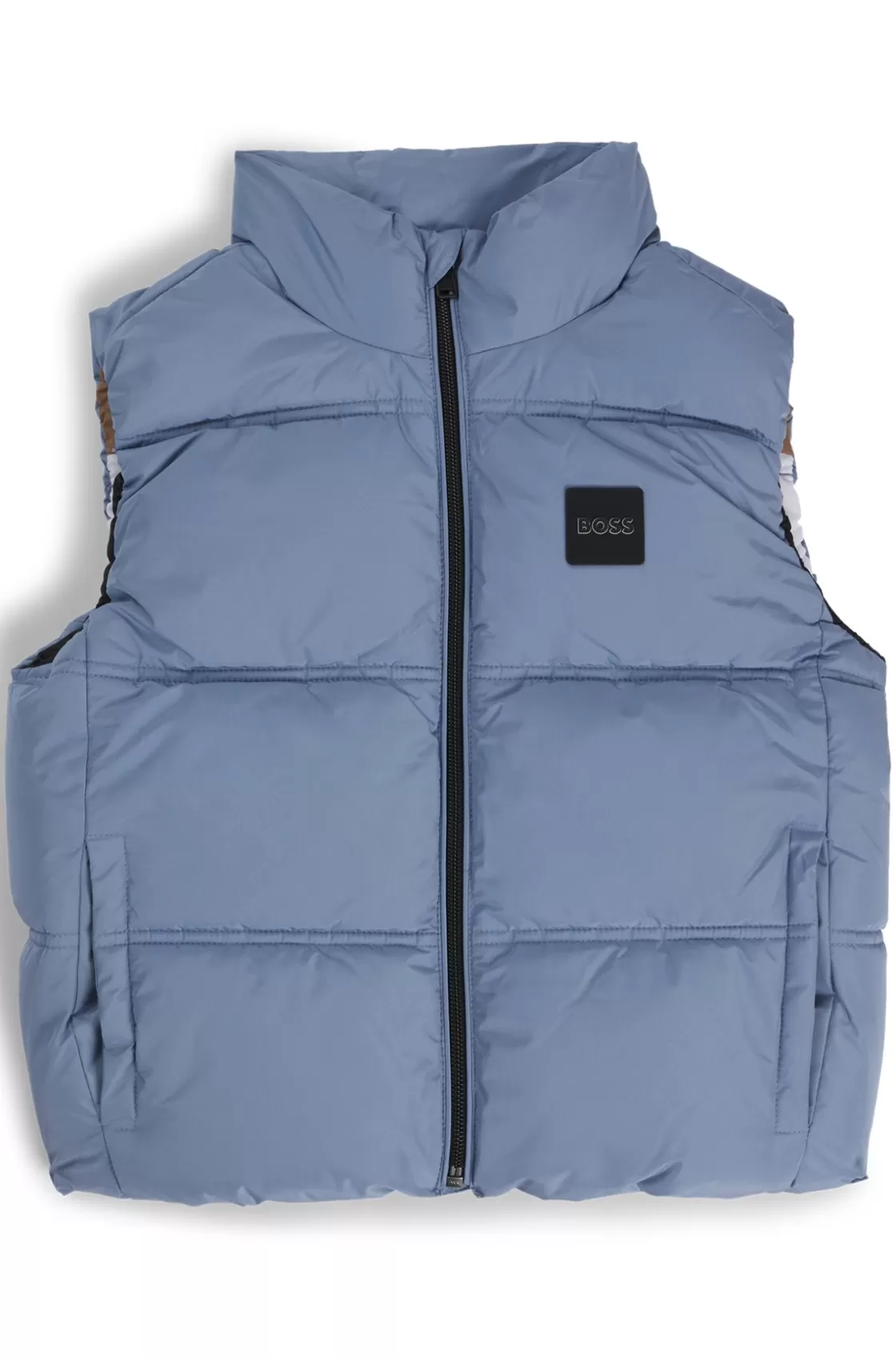 HUGO BOSS Kids' Water-repellent Padded Gilet With Logo Details Blue Sale