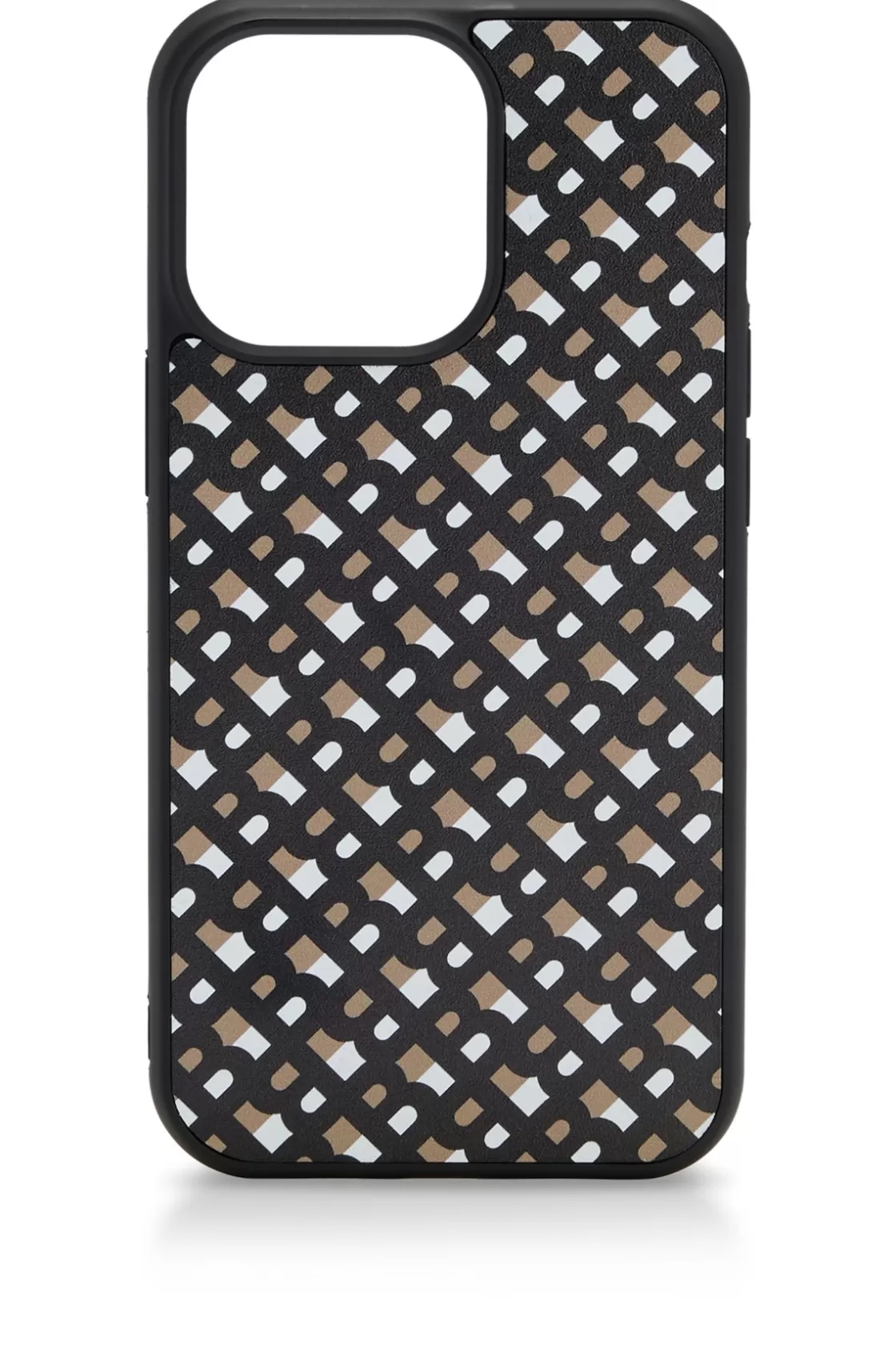 HUGO BOSS Leather-covered IPhone 13 Case With All-over Monograms Patterned Fashion