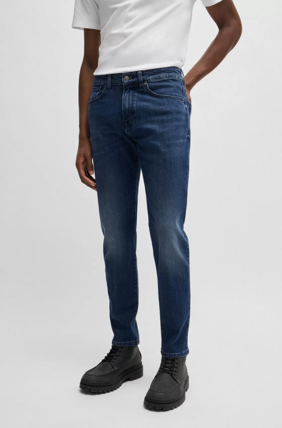 HUGO BOSS Maine Regular-fit Jeans In Blue Stretch Denim Dark Blue Discount