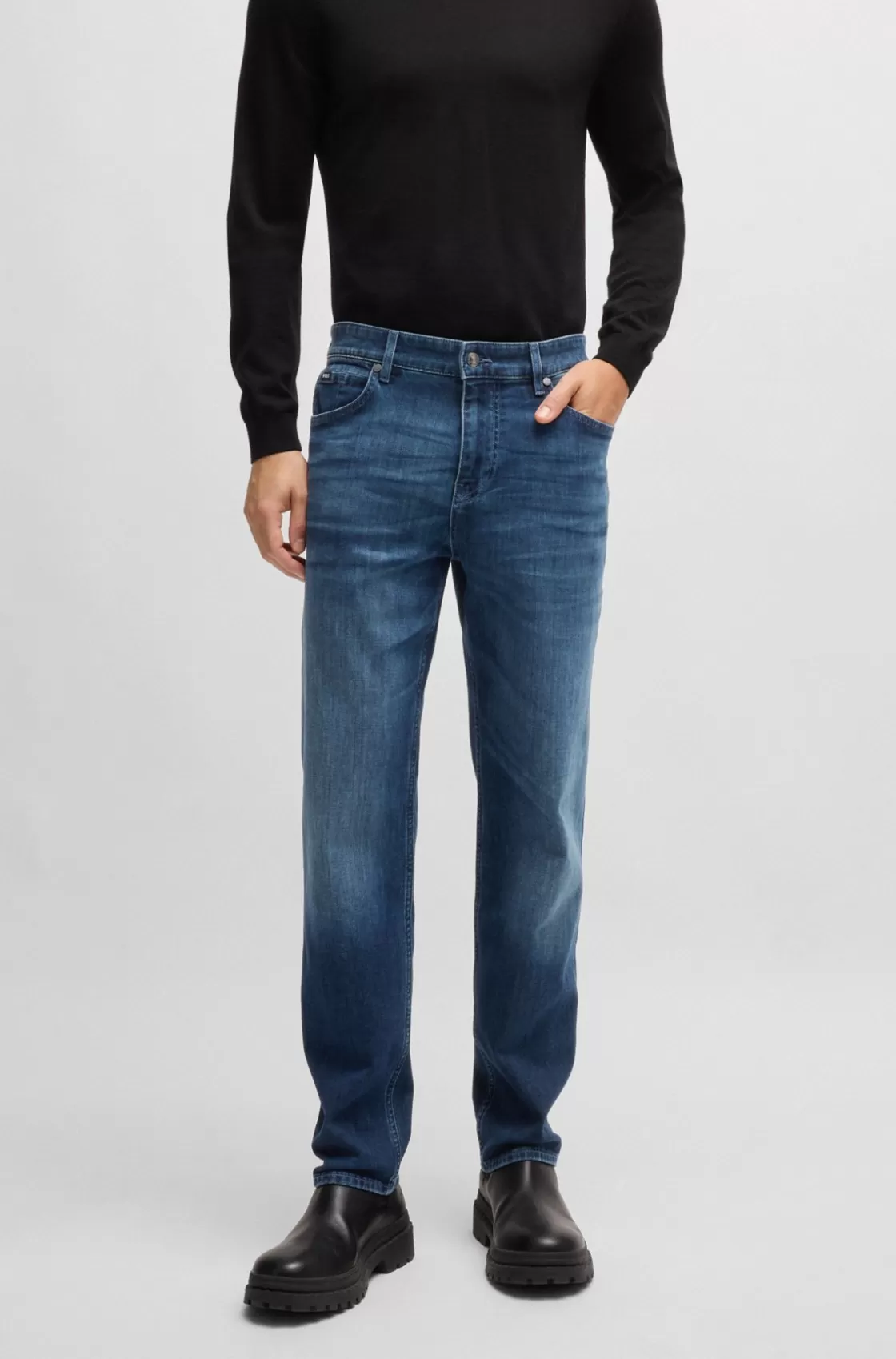 HUGO BOSS Maine Regular-fit Jeans In Stretch Denim Blue Outlet