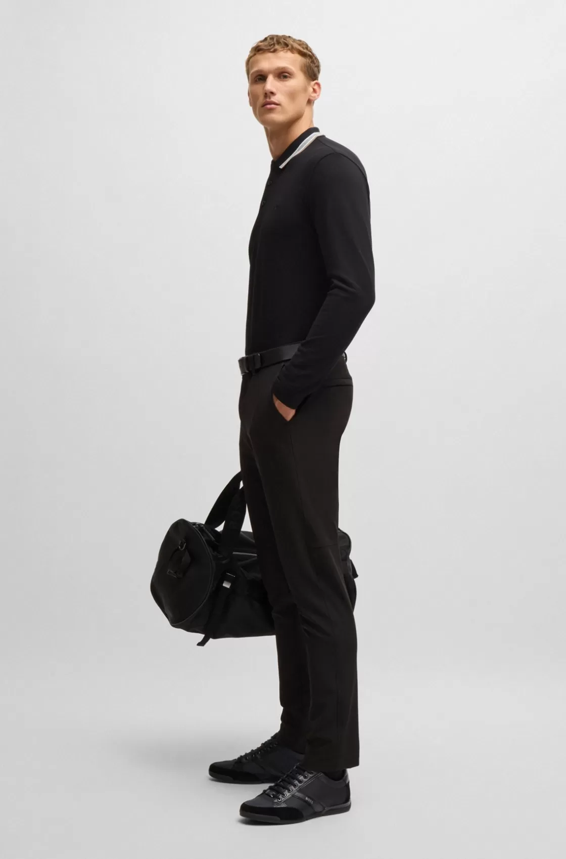 HUGO BOSS Mixed-material Trainers With Suede And Faux Leather Black Sale