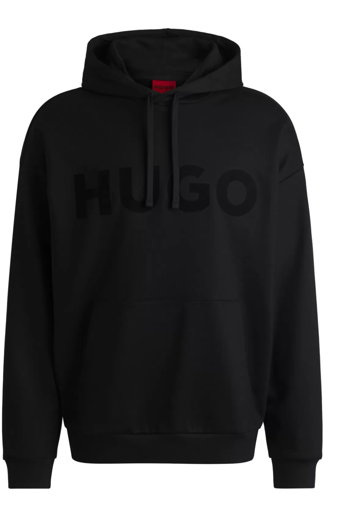 HUGO BOSS Oversize-fit Hoodie In Cotton Terry With Tonal Logo Black New