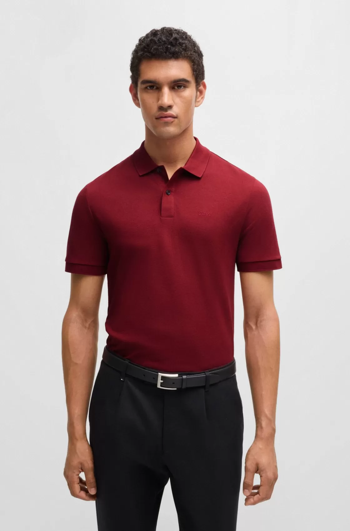 HUGO BOSS Pallas Regular-fit Polo Shirt In Cotton With Embroide Logo Red Best