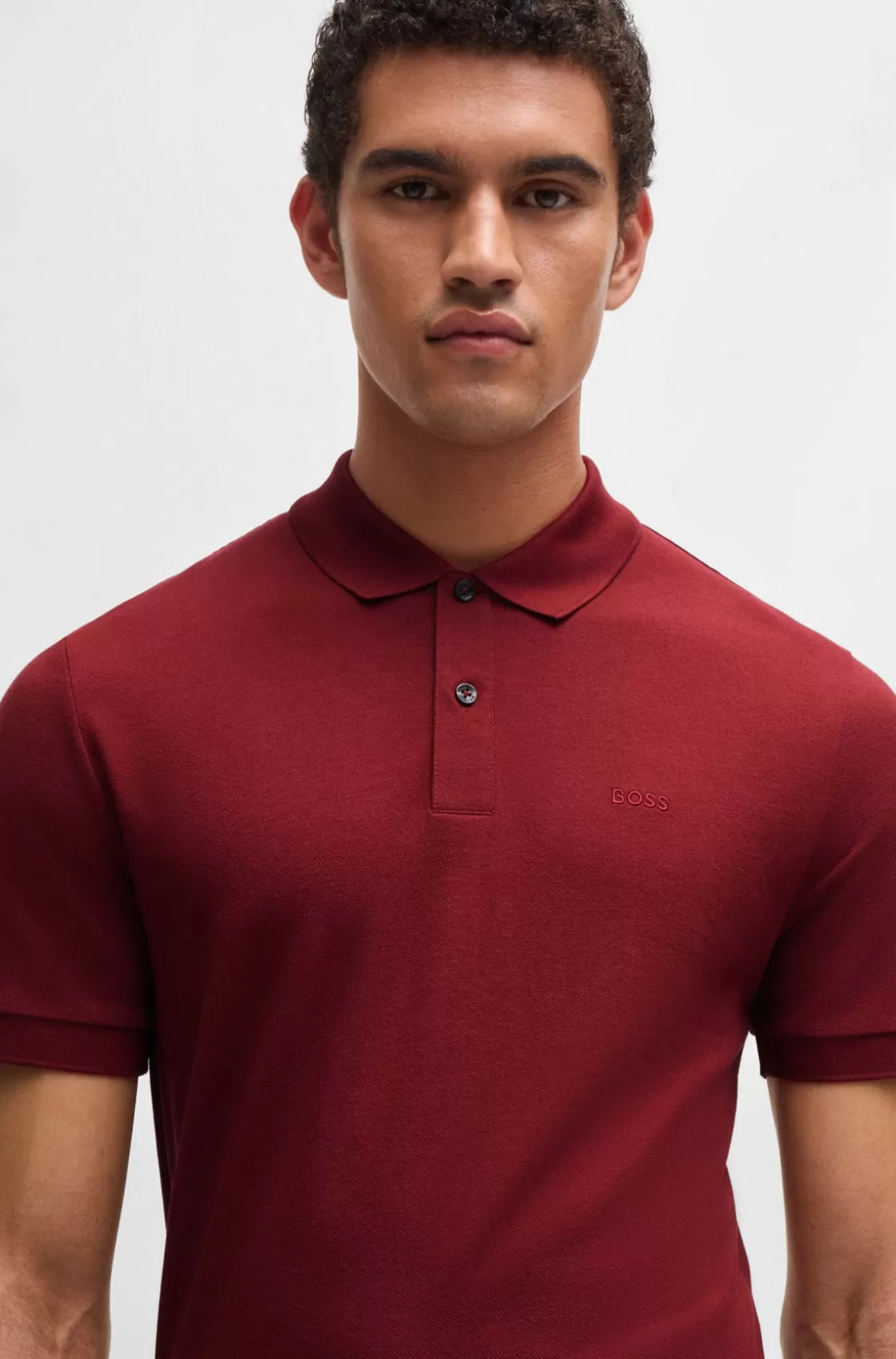 HUGO BOSS Pallas Regular-fit Polo Shirt In Cotton With Embroide Logo Red Best
