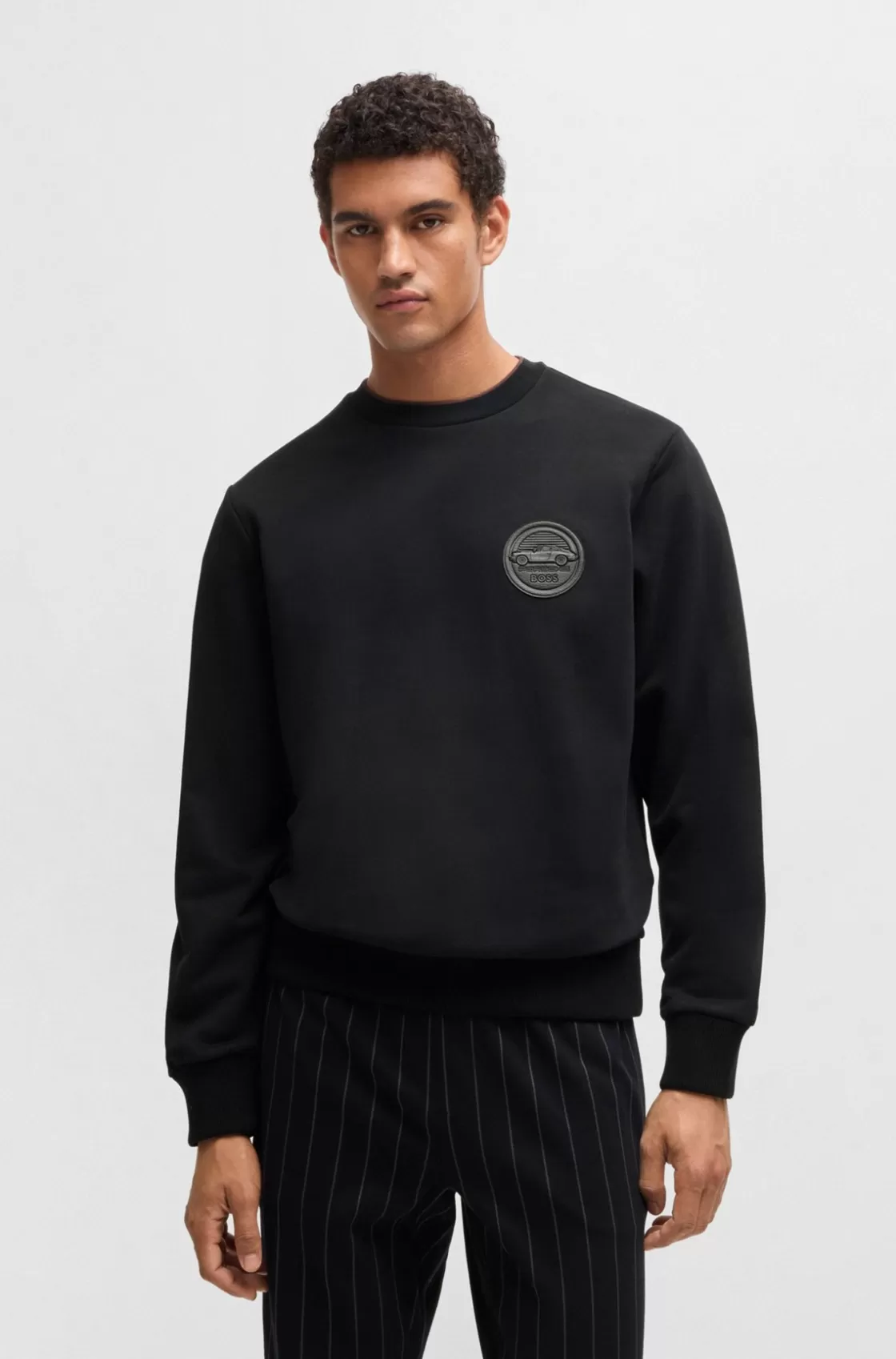 HUGO BOSS Porsche X BOSS Sweatshirt With Special Branding Black Flash Sale