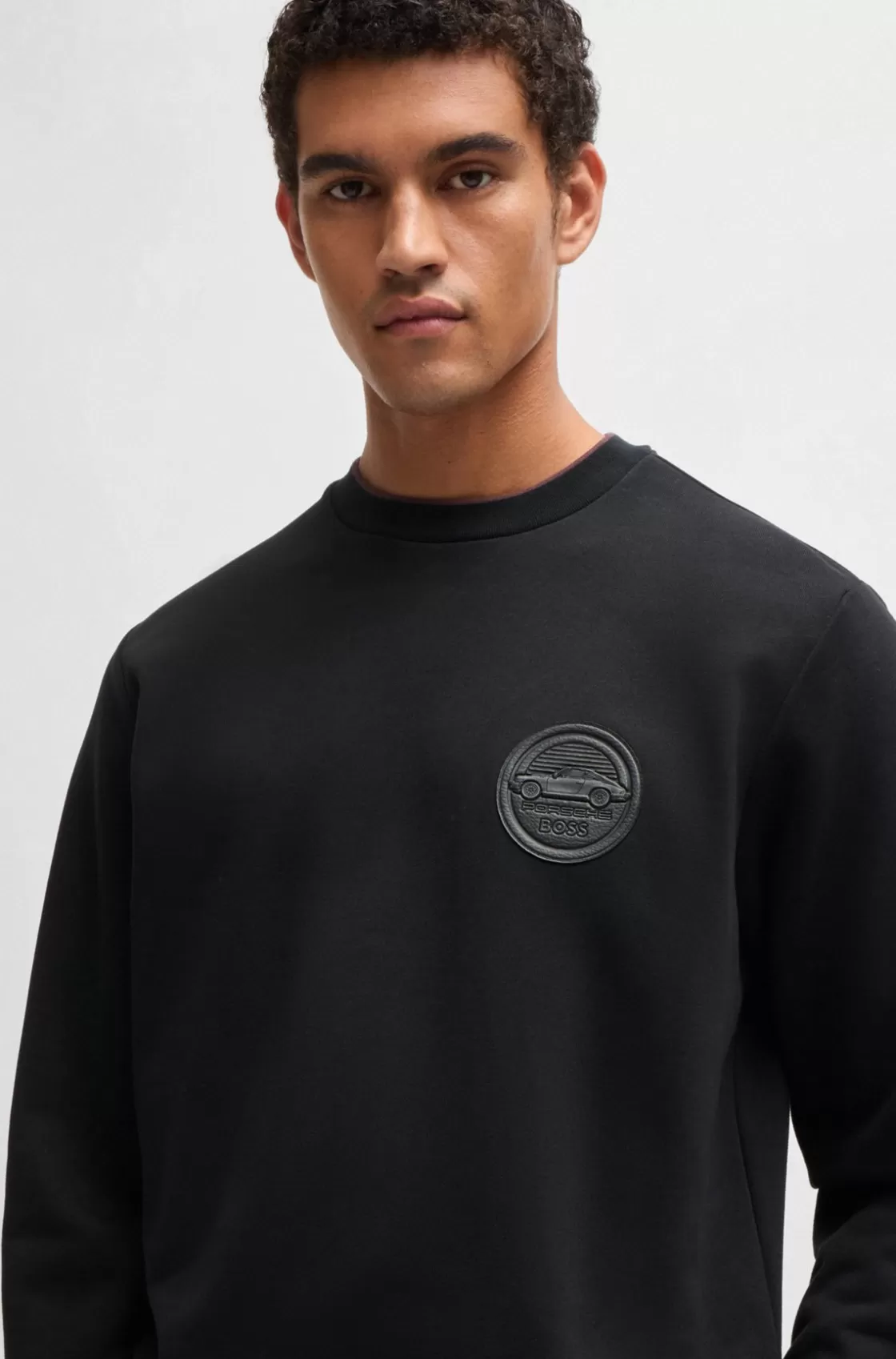 HUGO BOSS Porsche X BOSS Sweatshirt With Special Branding Black Flash Sale