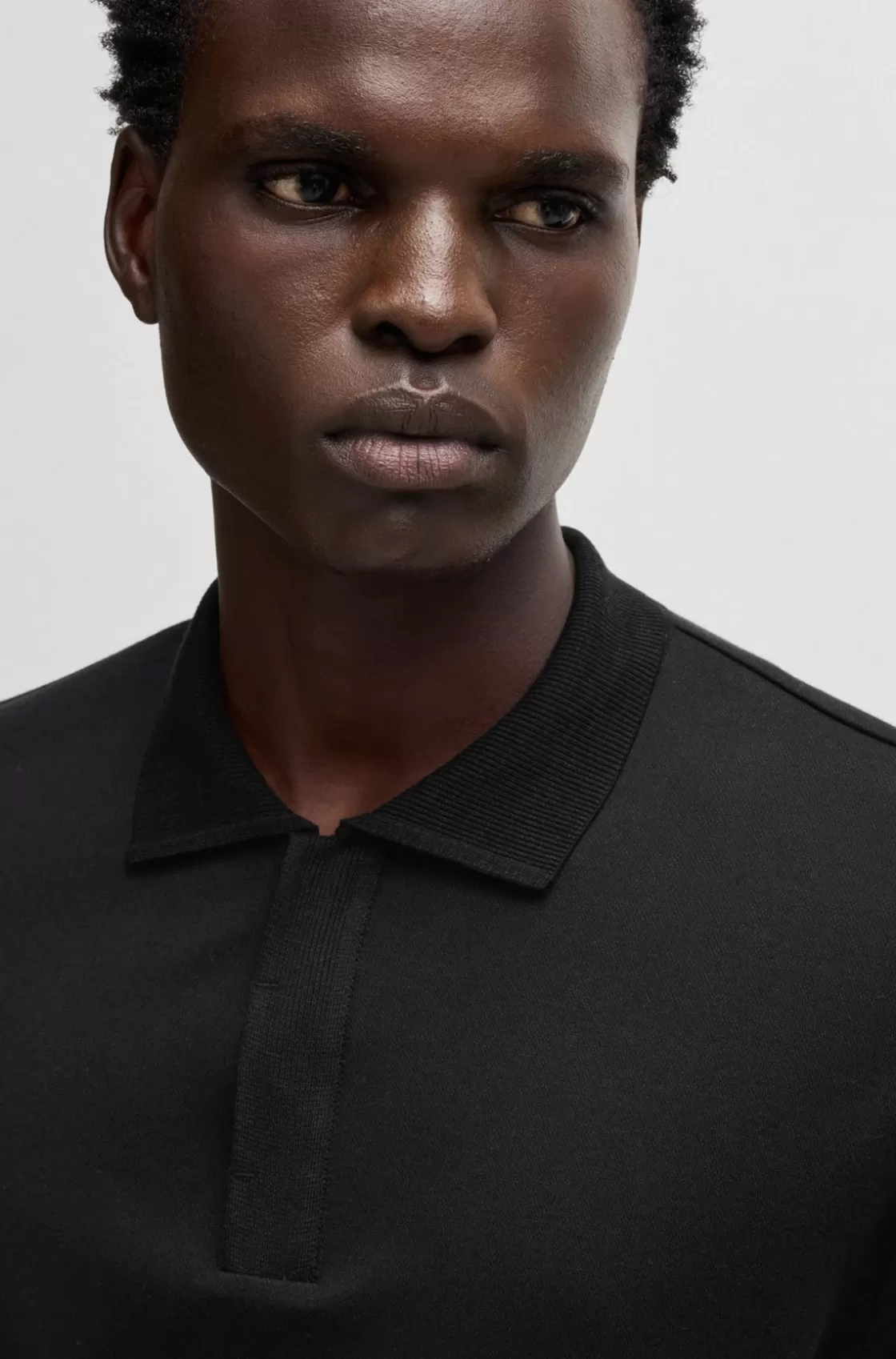 HUGO BOSS Regular-fit Polo Shirt In Cotton And Cashmere Black Store
