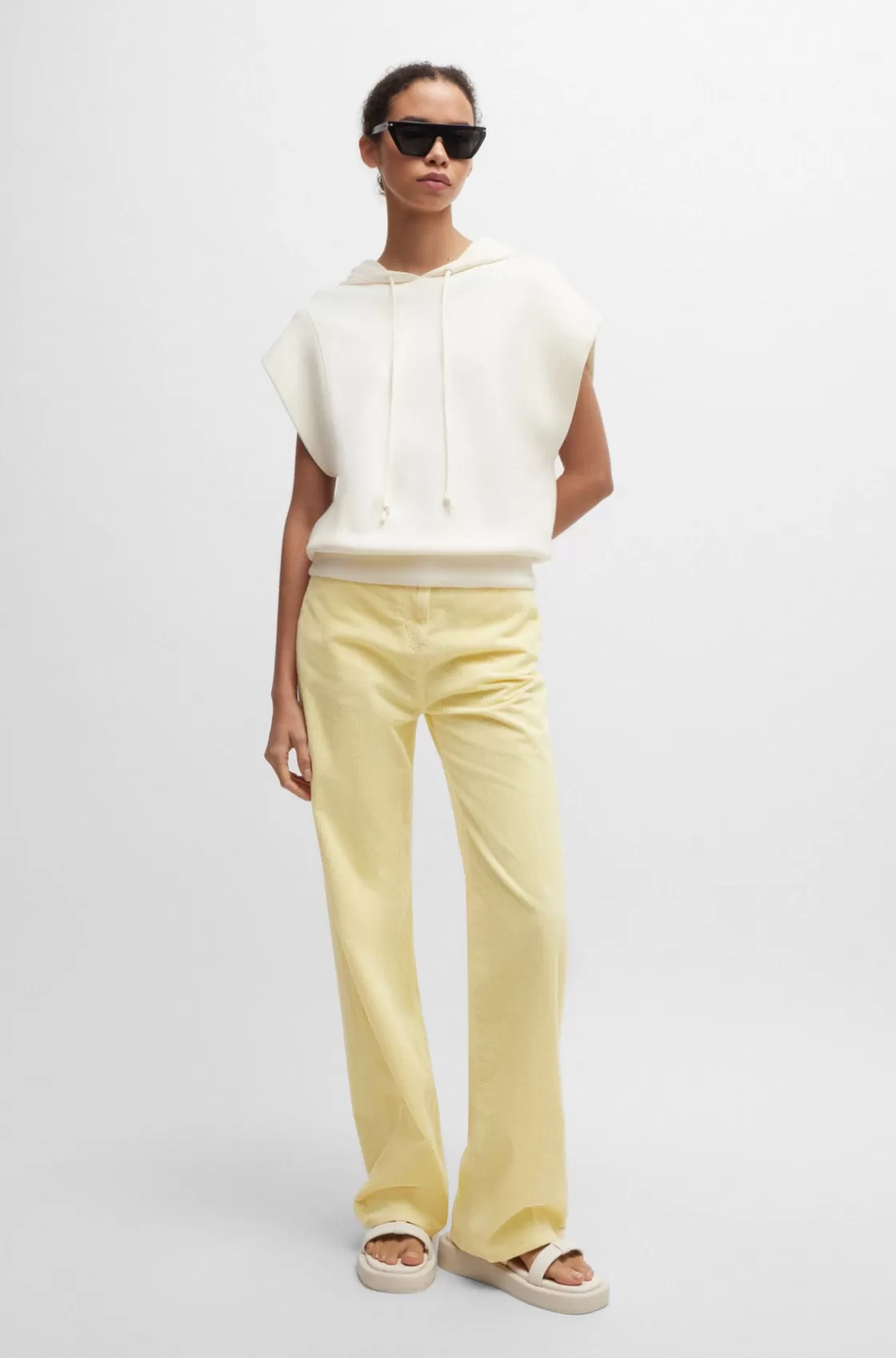 HUGO BOSS Regular-fit Trousers In Corduroy Patterned Flash Sale