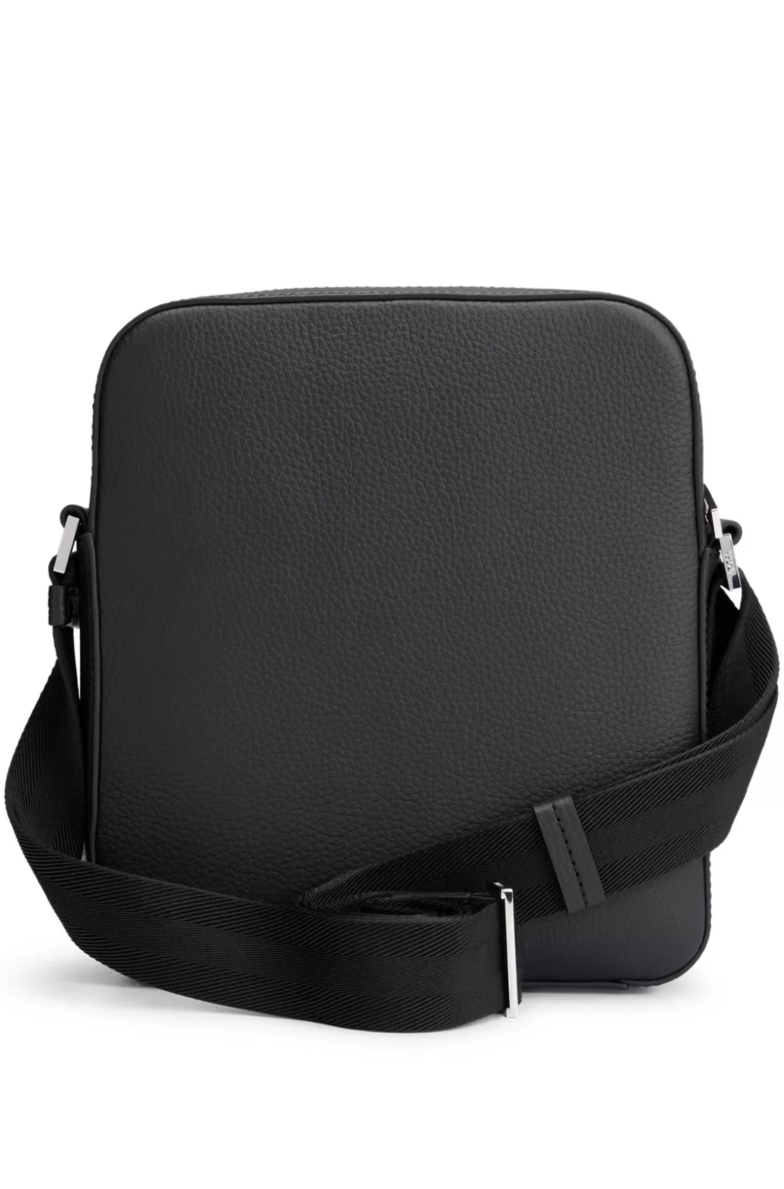 HUGO BOSS Reporter Bag In Grained Italian Leather With Embossed Logo Black Hot