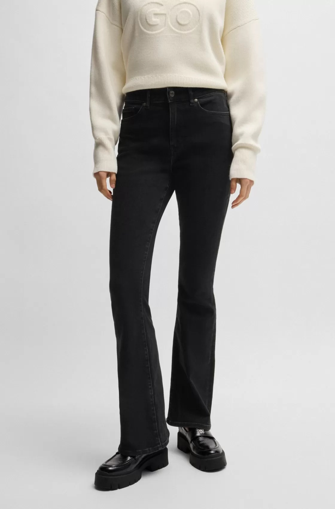 HUGO BOSS Slim-fit Jeans In Stretch Denim Black Flash Sale