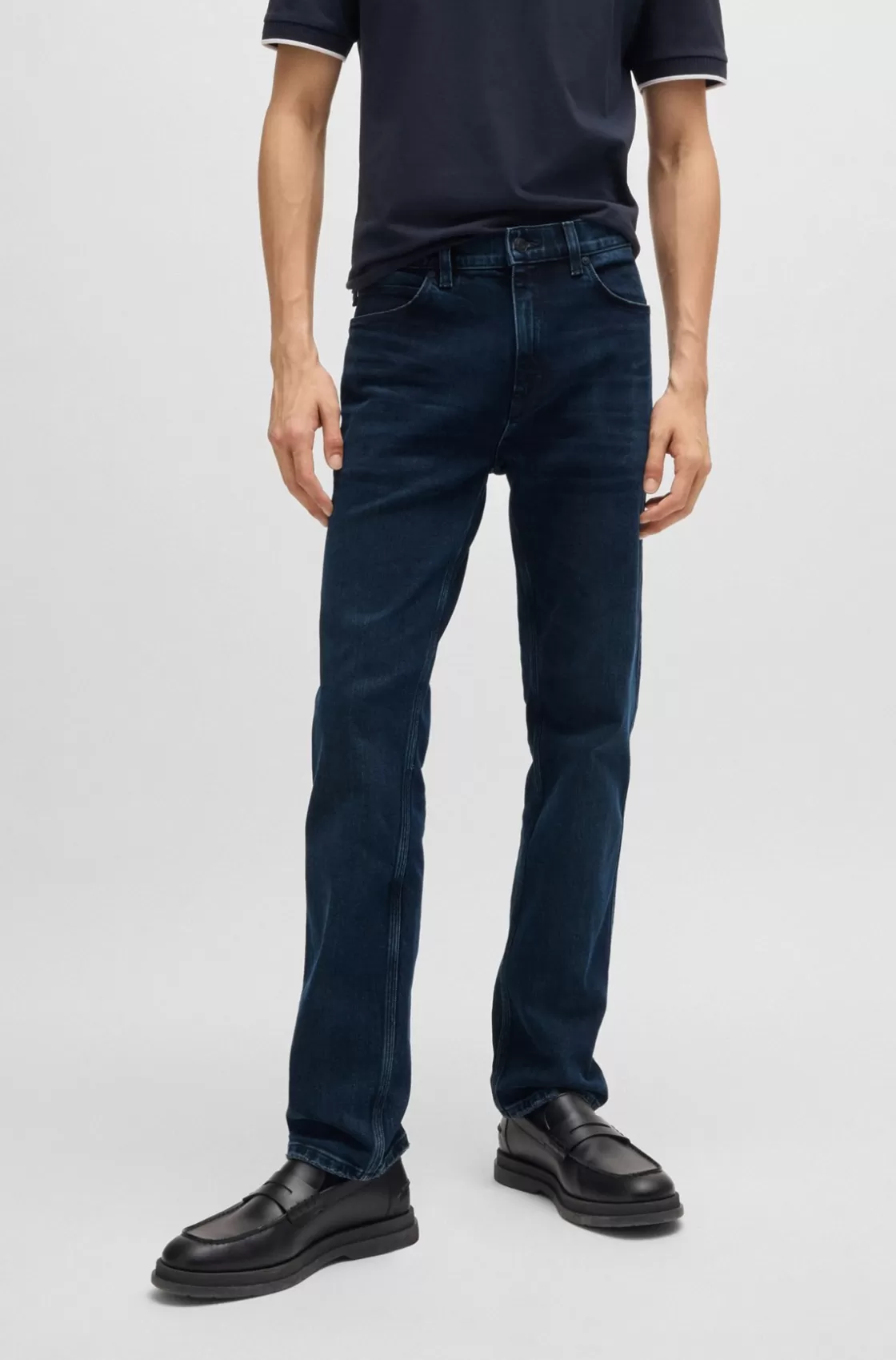 HUGO BOSS Slim-fit Jeans In Blue-black Stretch Denim Dark Blue Discount