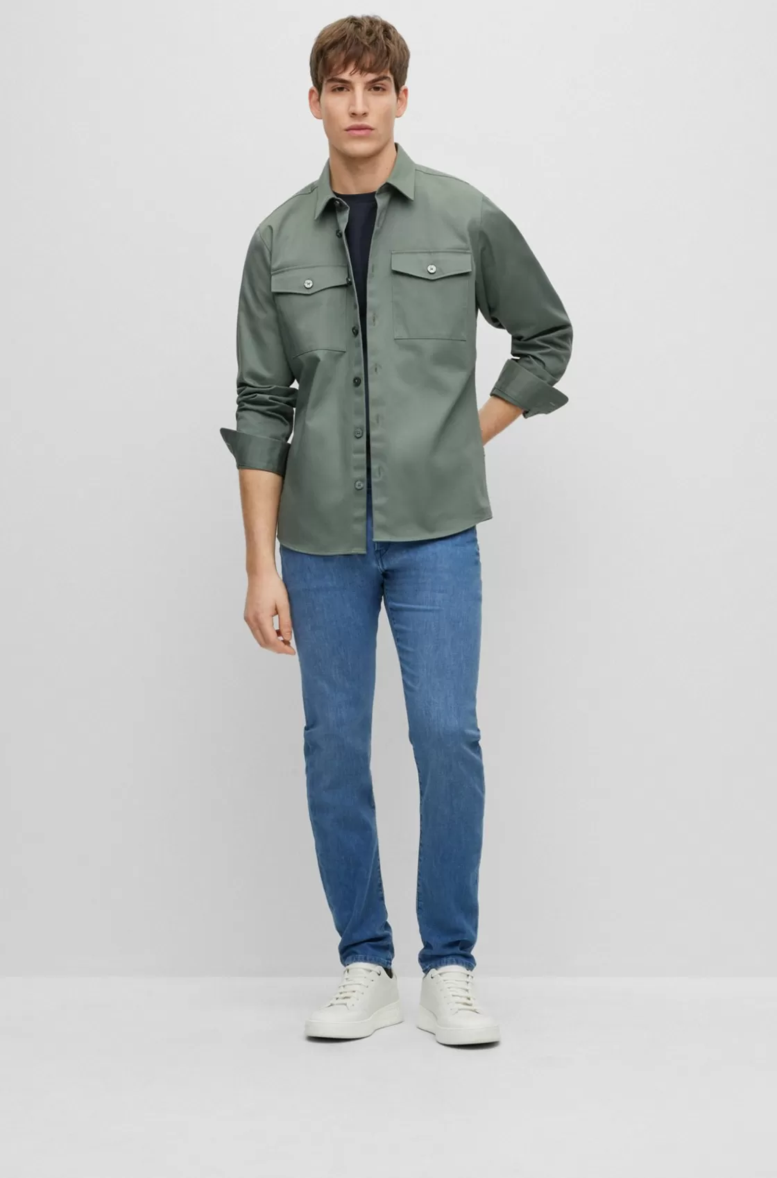 HUGO BOSS Slim-fit Jeans In Lightweight Blue Denim Turquoise Best Sale