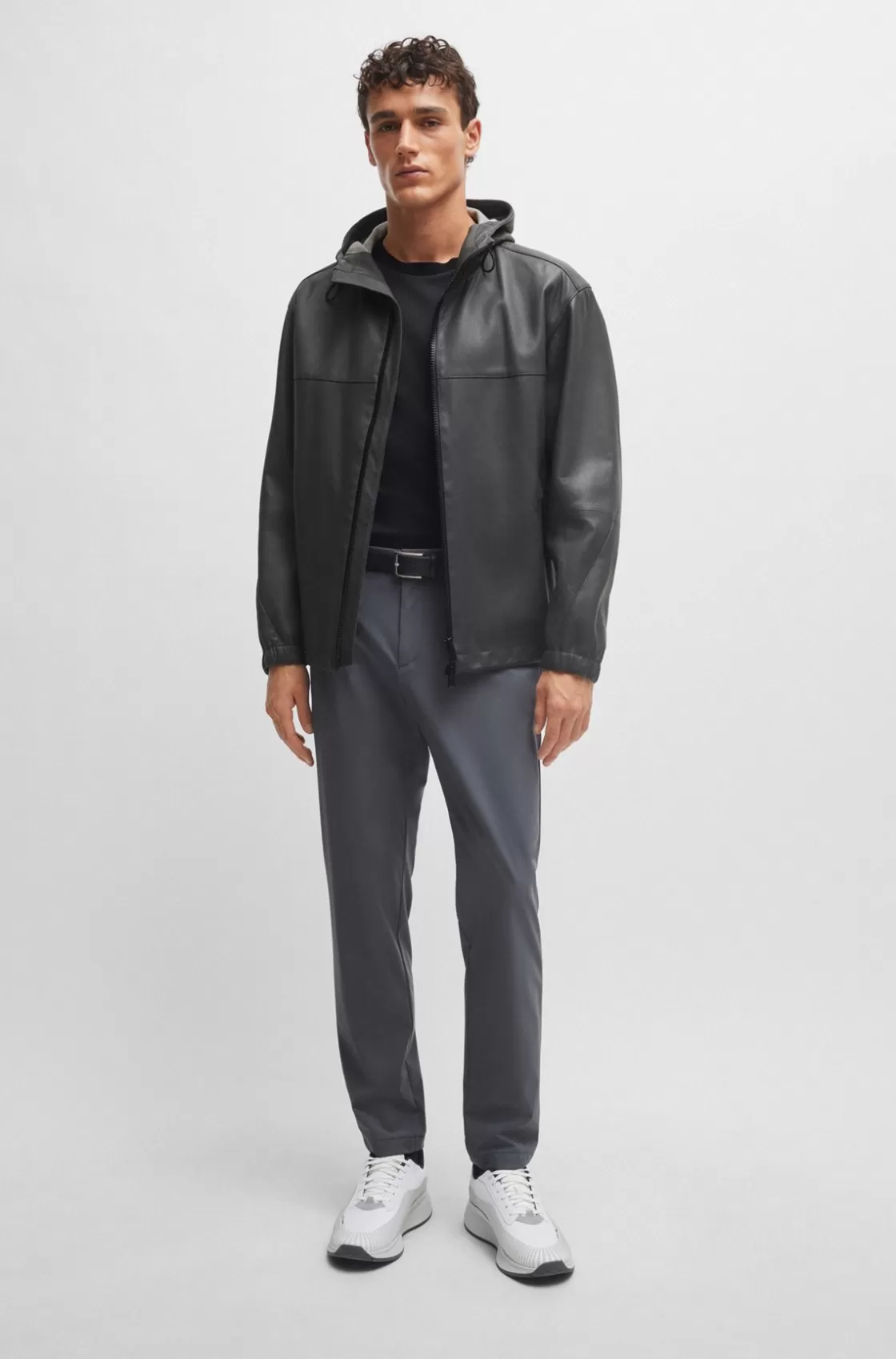 HUGO BOSS Slim-fit Trousers In Performance-stretch Jersey Grey Online