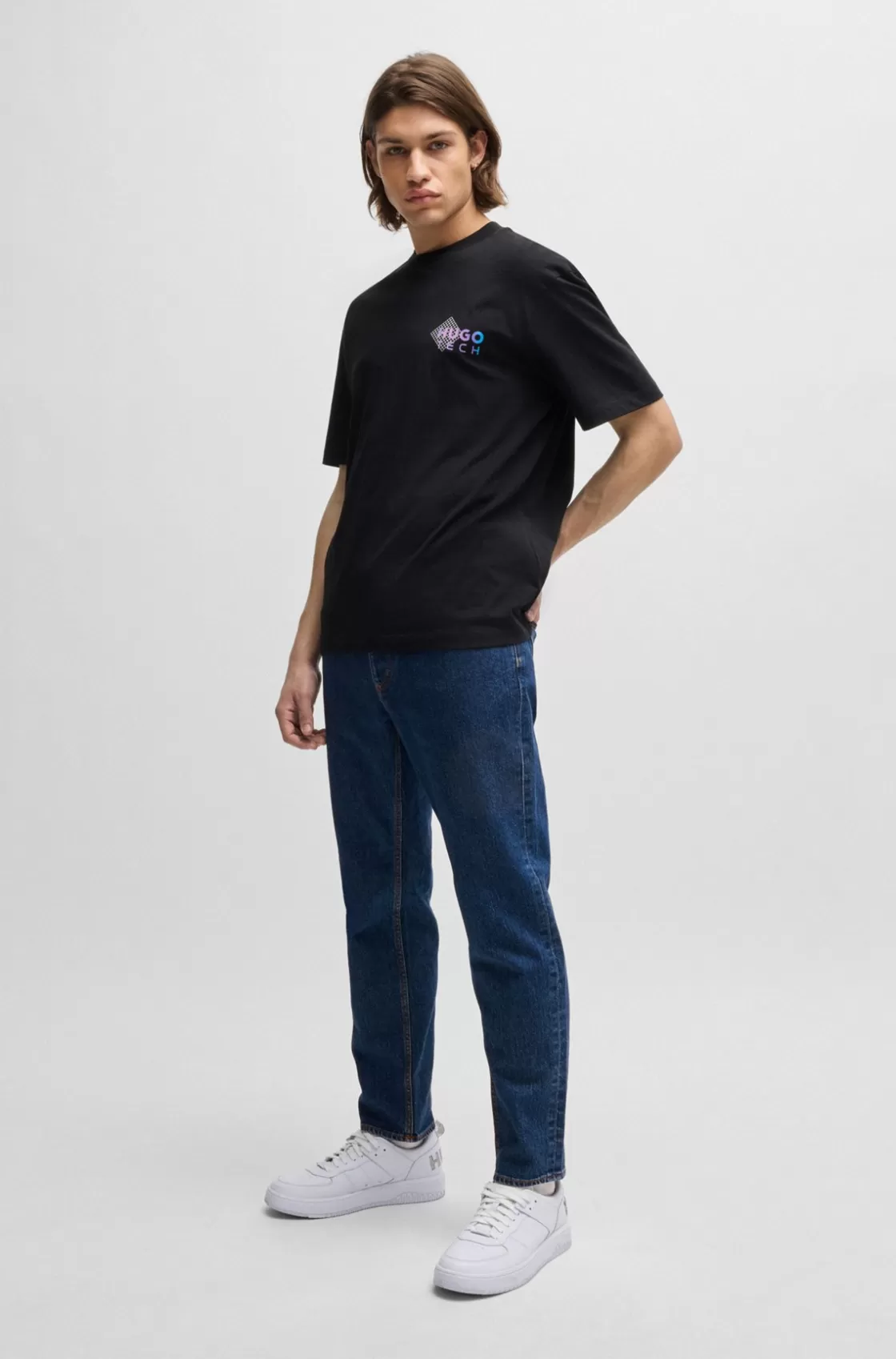 HUGO BOSS Tapered-fit Jeans In Stretch Denim Blue Clearance