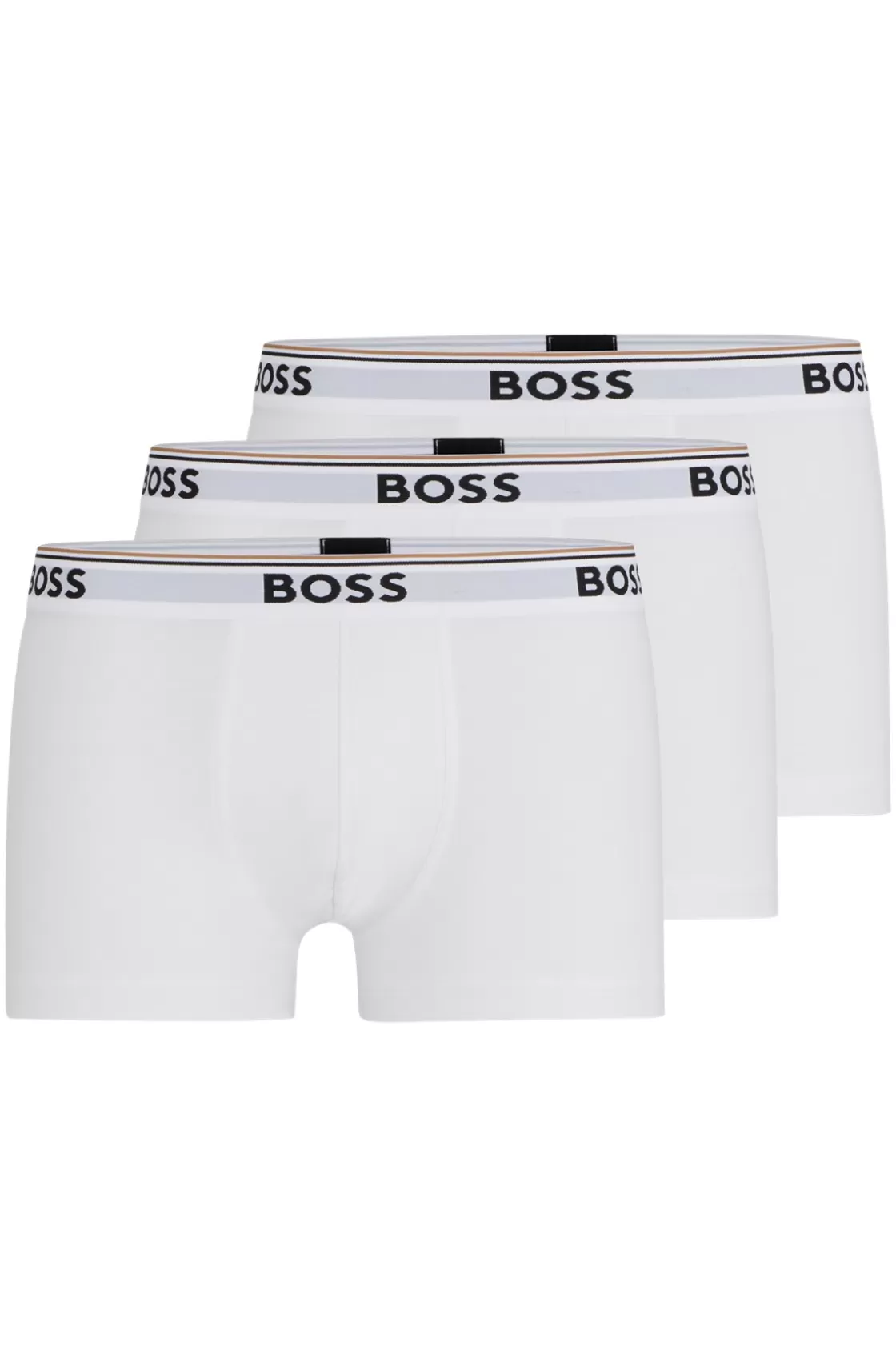 HUGO BOSS Three-pack Of Stretch-cotton Trunks With Logo Waistbands White Fashion