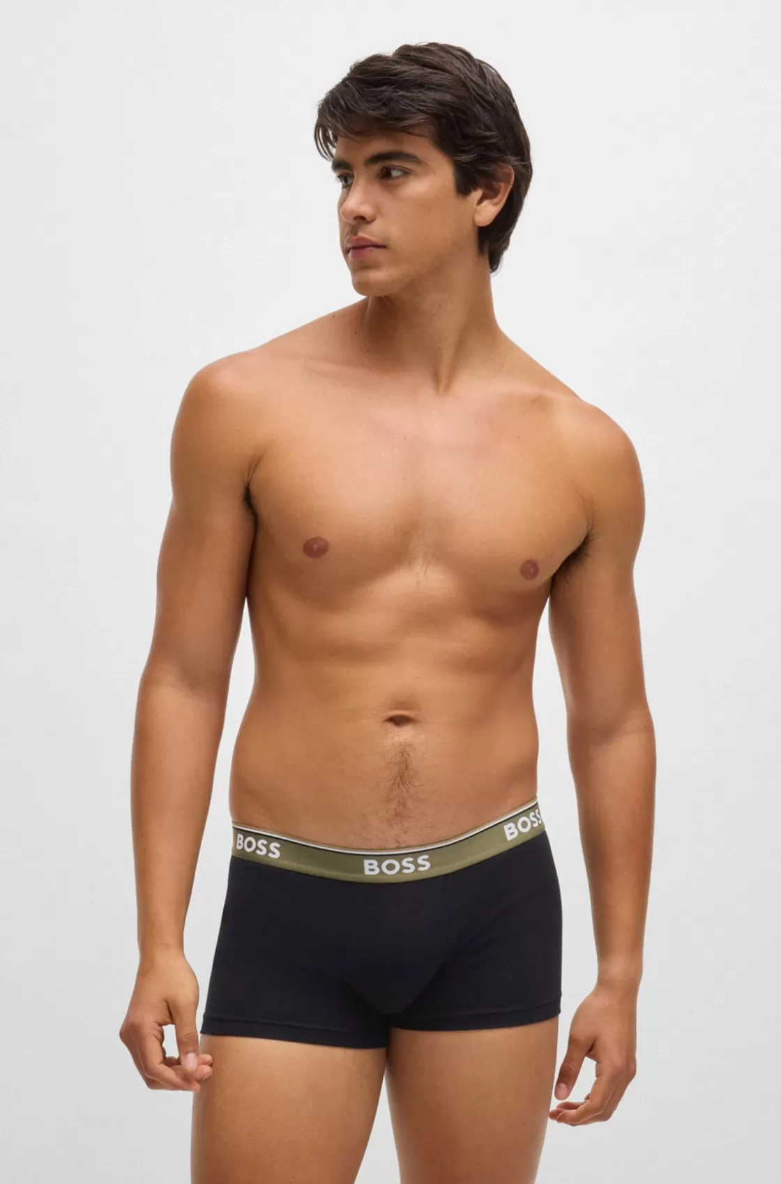 HUGO BOSS Three-pack Of Stretch-cotton Trunks With Logo Waistbands Patterned Hot