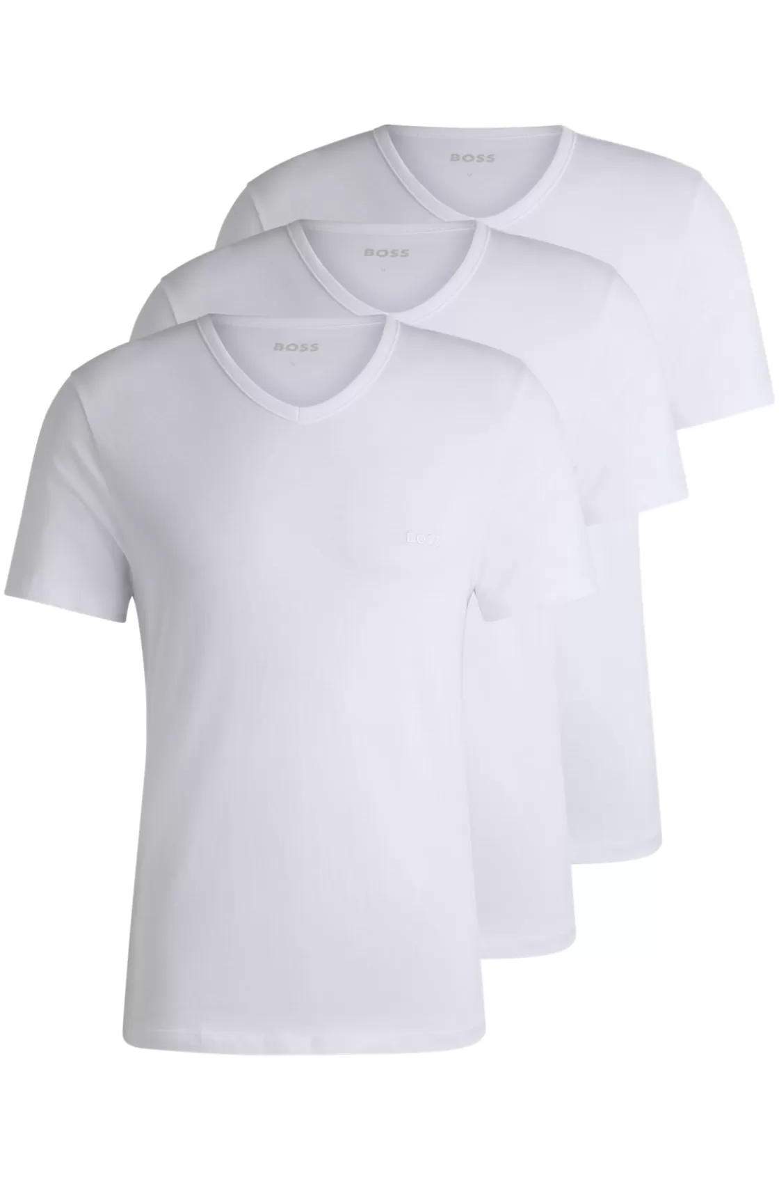HUGO BOSS Three-pack Of V-neck T-shirts In Cotton Jersey White Online